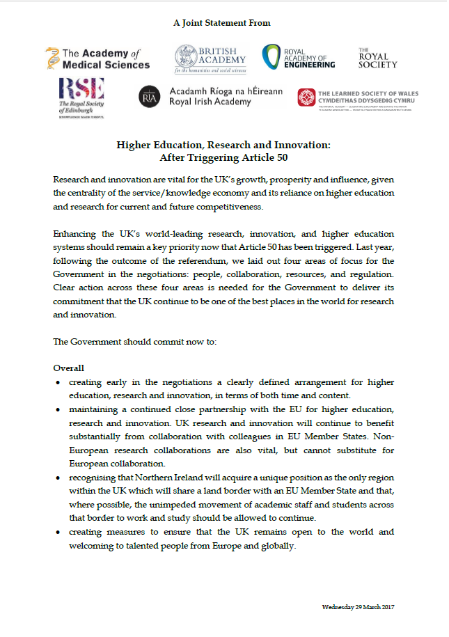 UK and Ireland statement